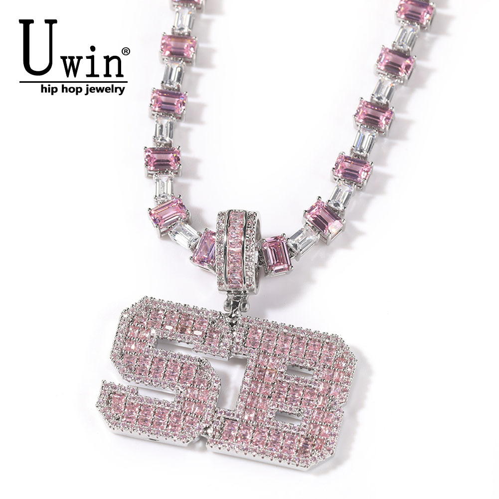 Uwin Pink Baguette Letters Cus - Tennis Bracelet Cubic 리뷰 및 가격
