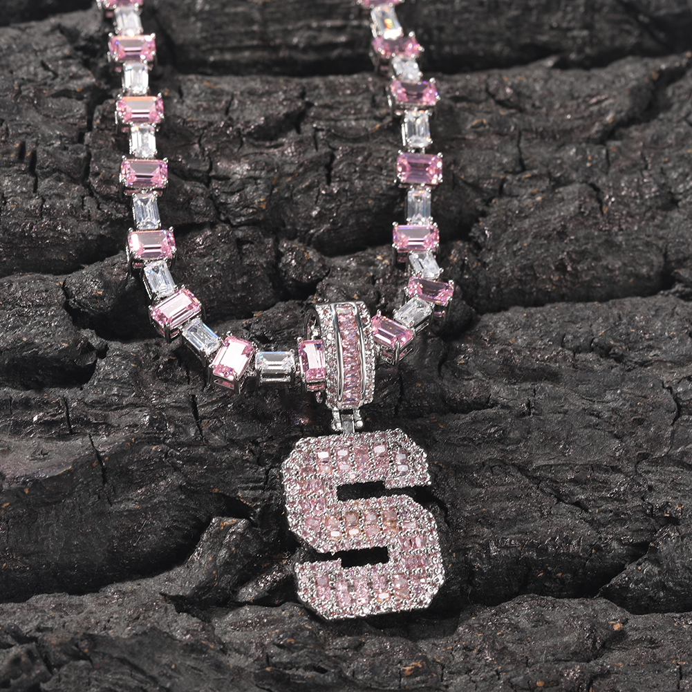 Uwin Pink Baguette Letters Cus - Tennis Bracelet Cubic 리뷰 및 가격