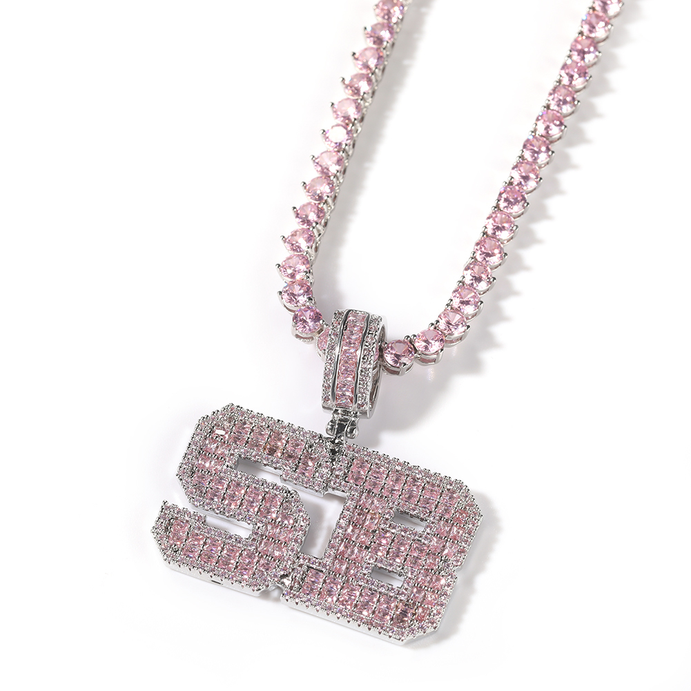 Uwin Pink Baguette Letters Cus - Tennis Bracelet Cubic 리뷰 및 가격