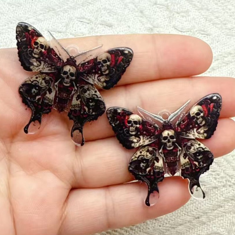 Gothic Dark Butterfly Acrylic  - Moon Star Earrings 리뷰 및 가격