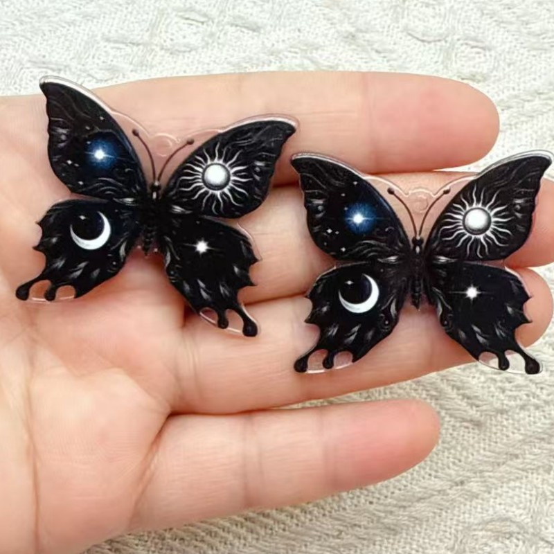Gothic Dark Butterfly Acrylic  - Moon Star Earrings 리뷰 및 가격