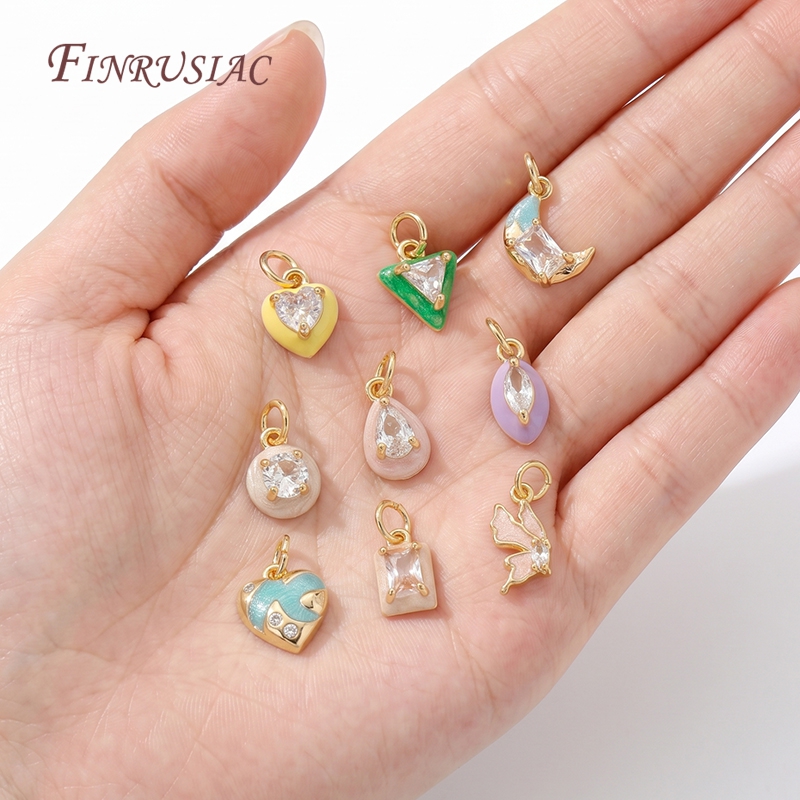 14K Gold Plated Enamel Charms  - Moon Star Earrings 리뷰 및 가격