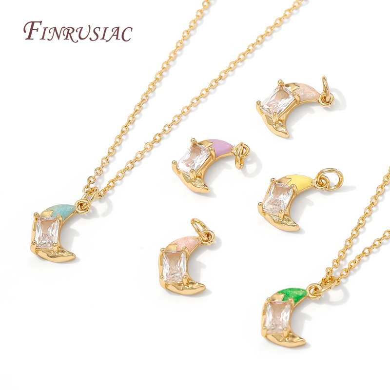 14K Gold Plated Enamel Charms  - Moon Star Earrings 리뷰 및 가격