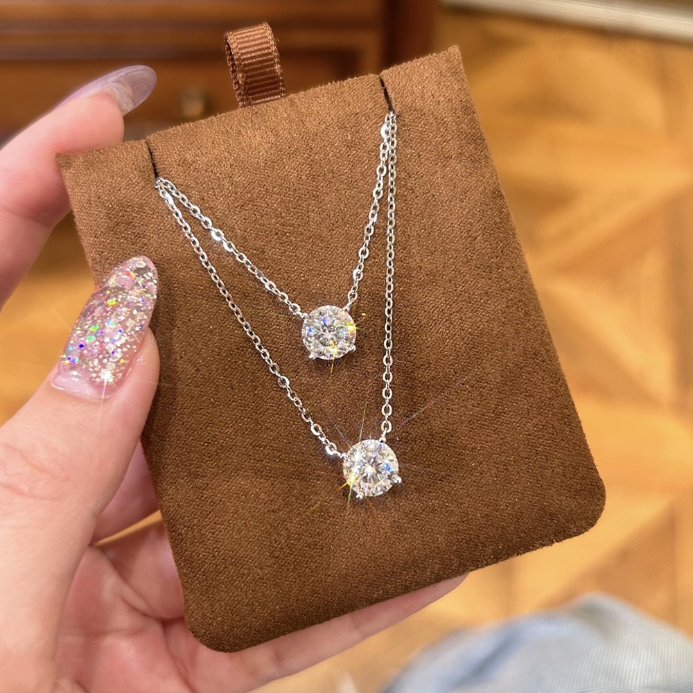 Mini 5mm/4mm D Moissanite 925  - Crystal Choker Necklace 리뷰 및 가격