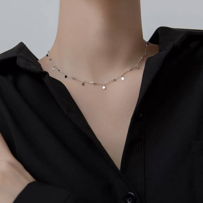 925 Sterling Silver Delicate J - Crystal Choker Necklace 리뷰 및 가격