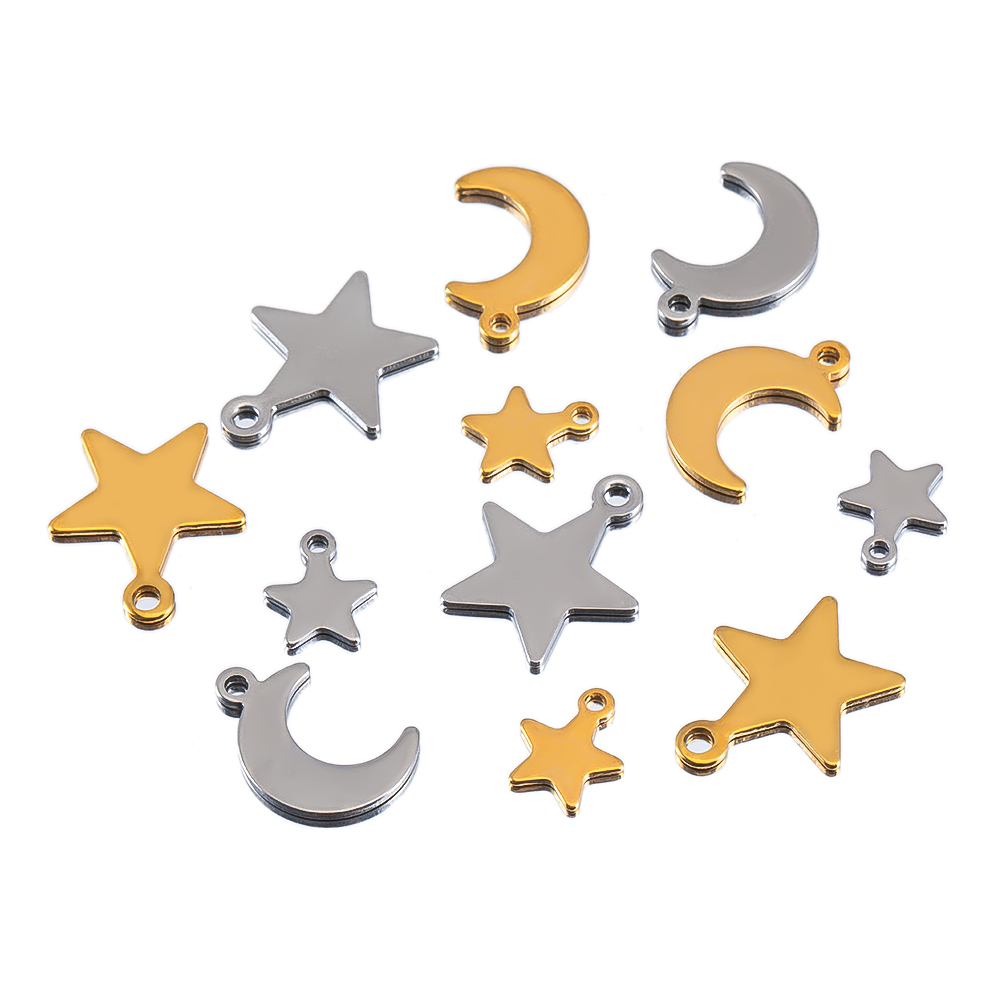20pcs Stainless Steel Flat Sta - Moon Star Earrings 리뷰 및 가격