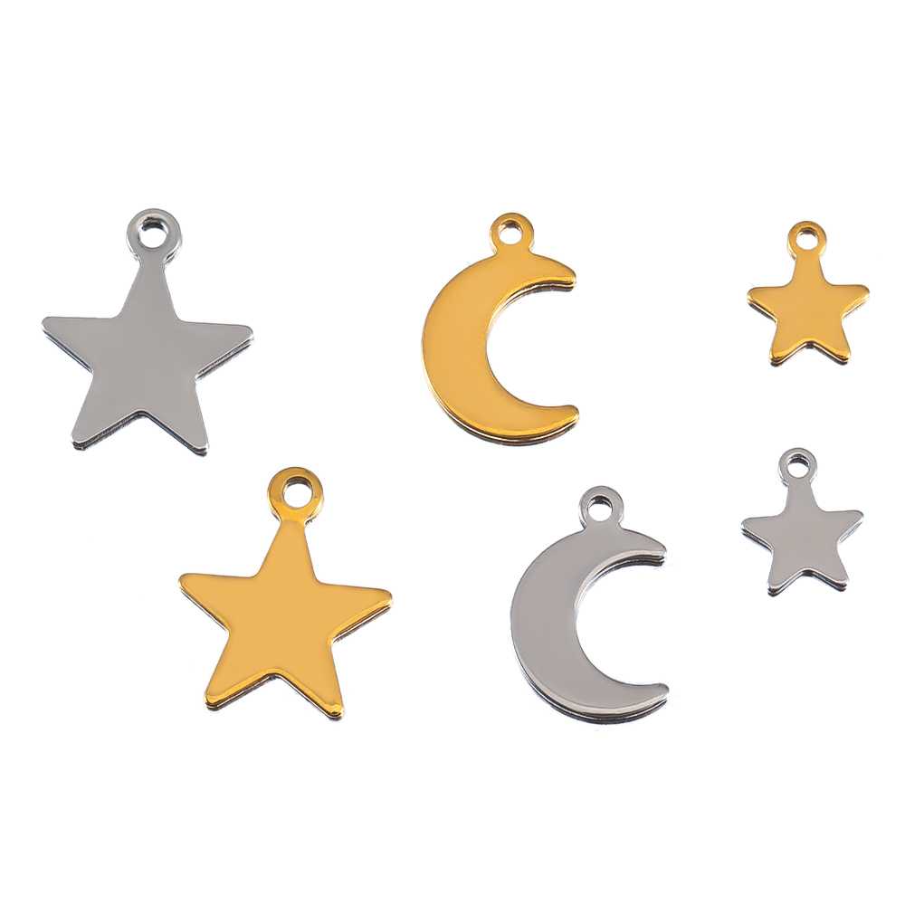 20pcs Stainless Steel Flat Sta - Moon Star Earrings 리뷰 및 가격