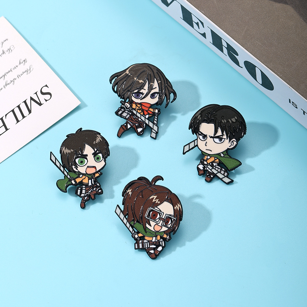 4pcs/set AttackonTitan Enamel  - Levi Jewelry & Watches Inc 리뷰 및 가격