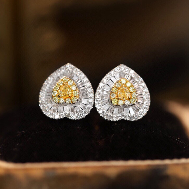 Aazuo Real 18K Solid White Gol - Diamond Stud Earrings 리뷰 및 가격