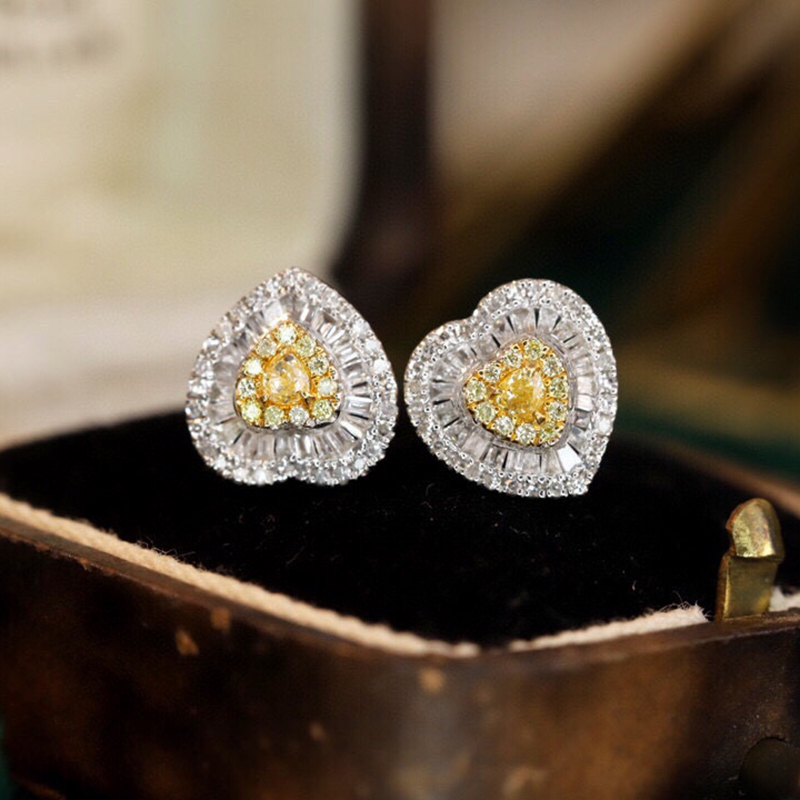 Aazuo Real 18K Solid White Gol - Diamond Stud Earrings 리뷰 및 가격