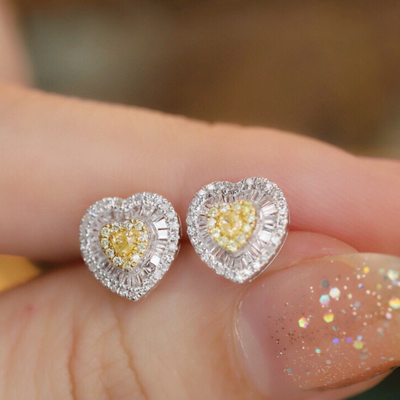 Aazuo Real 18K Solid White Gol - Diamond Stud Earrings 리뷰 및 가격