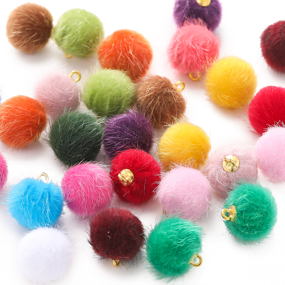 10pcs Plush Fur Covered Ball B - Moon Star Earrings 리뷰 및 가격