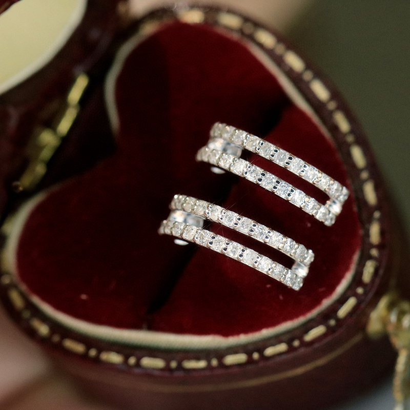 LUOWEND 100% 18K White Gold Ea - Diamond Stud Earrings 리뷰 및 가격