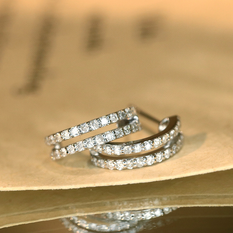 LUOWEND 100% 18K White Gold Ea - Diamond Stud Earrings 리뷰 및 가격