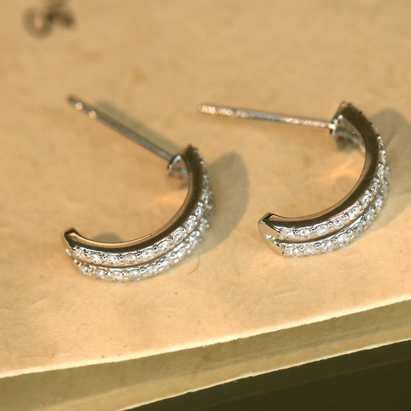 LUOWEND 100% 18K White Gold Ea - Diamond Stud Earrings 리뷰 및 가격