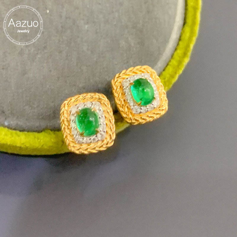 Aazuo Real 18K Yellow Gold Nat - Diamond Stud Earrings 리뷰 및 가격