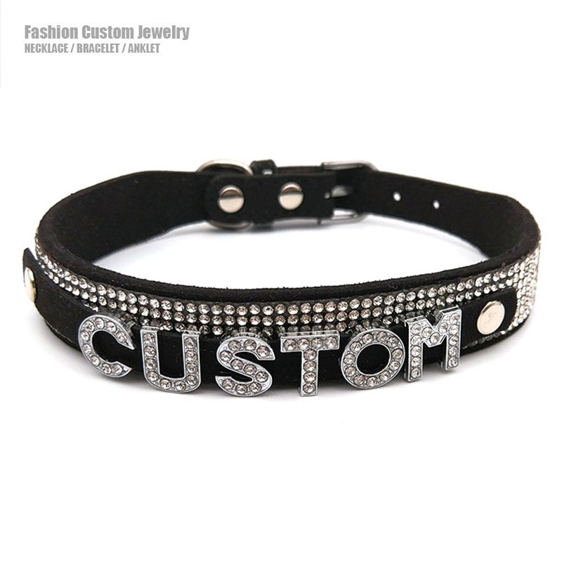 Shiny Rhinestone Letters Custo - Crystal Choker Necklace 리뷰 및 가격