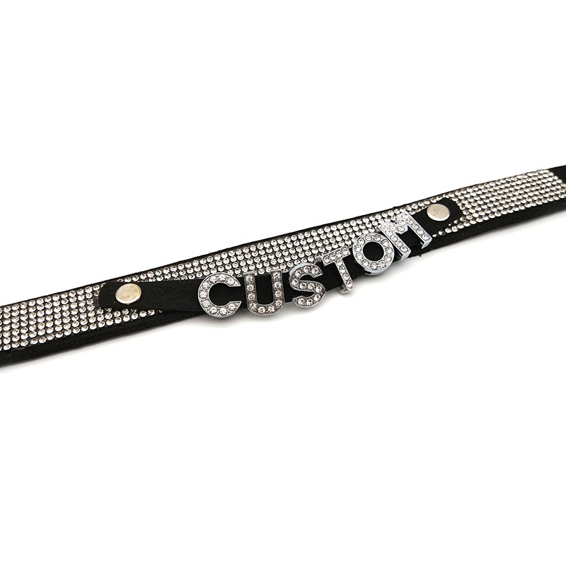 Shiny Rhinestone Letters Custo - Crystal Choker Necklace 리뷰 및 가격