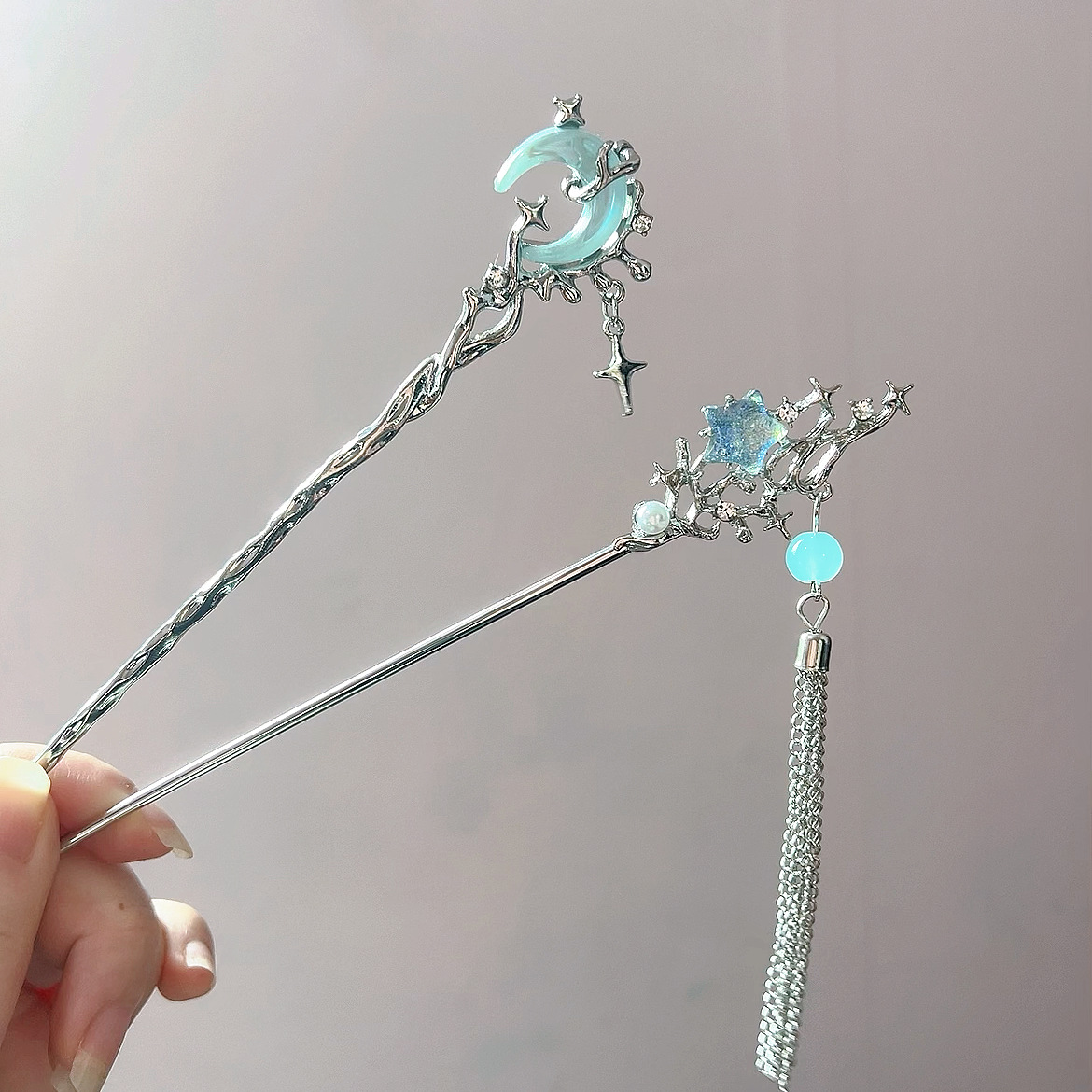 Moonstone Star Moon Hair Stick - Shop Jewelry & Watches Near Me 리뷰 및 가격