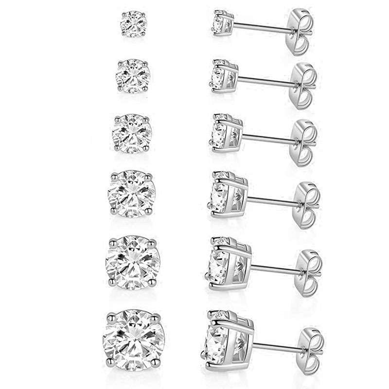Fashion Four-Prong Round Zirco - Diamond Stud Earrings 리뷰 및 가격