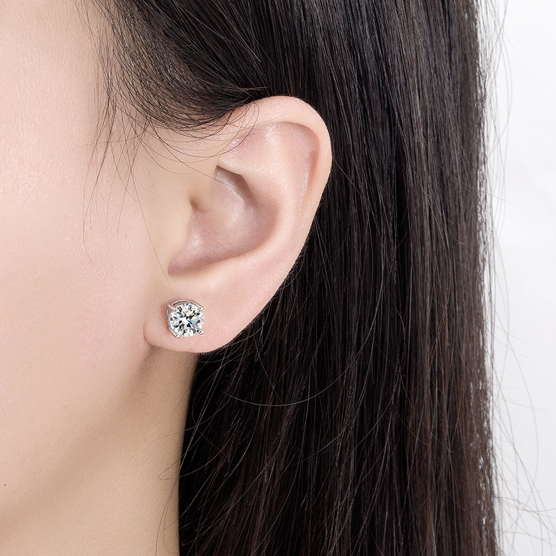 Fashion Four-Prong Round Zirco - Diamond Stud Earrings 리뷰 및 가격
