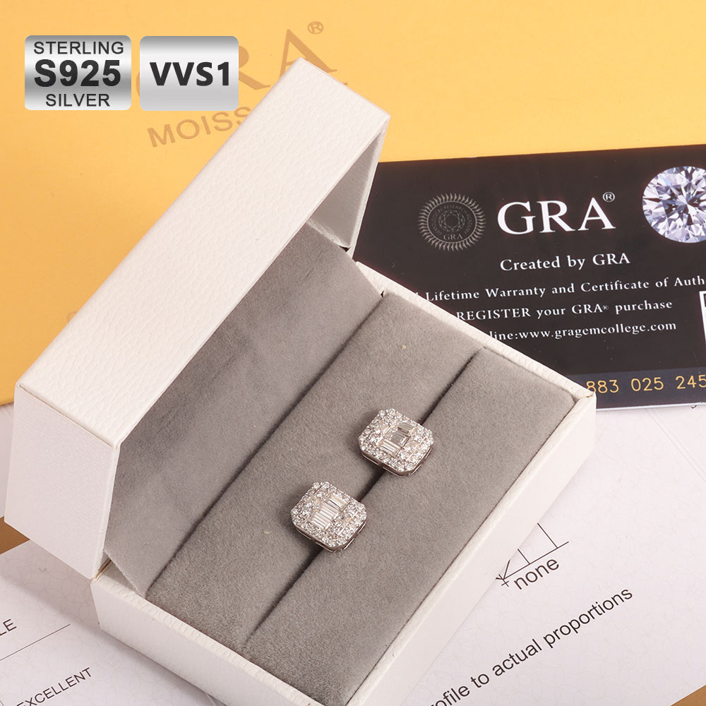 ICEBLING GRA VVS Rectangular E - Diamond Stud Earrings 리뷰 및 가격
