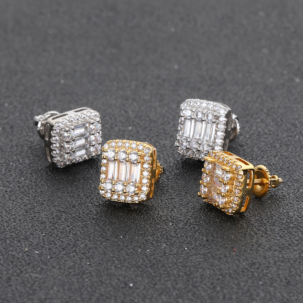 ICEBLING GRA VVS Rectangular E - Diamond Stud Earrings 리뷰 및 가격