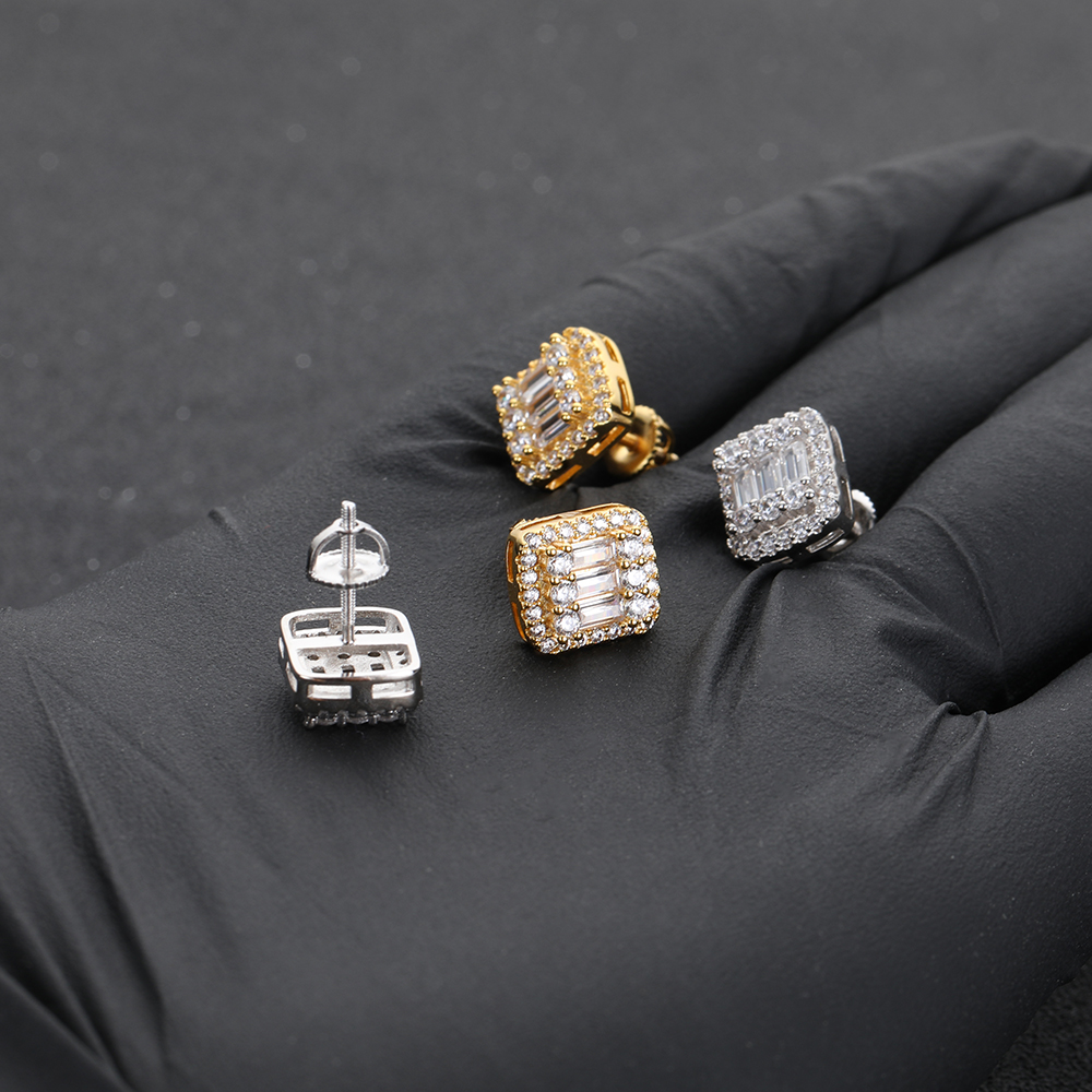ICEBLING GRA VVS Rectangular E - Diamond Stud Earrings 리뷰 및 가격