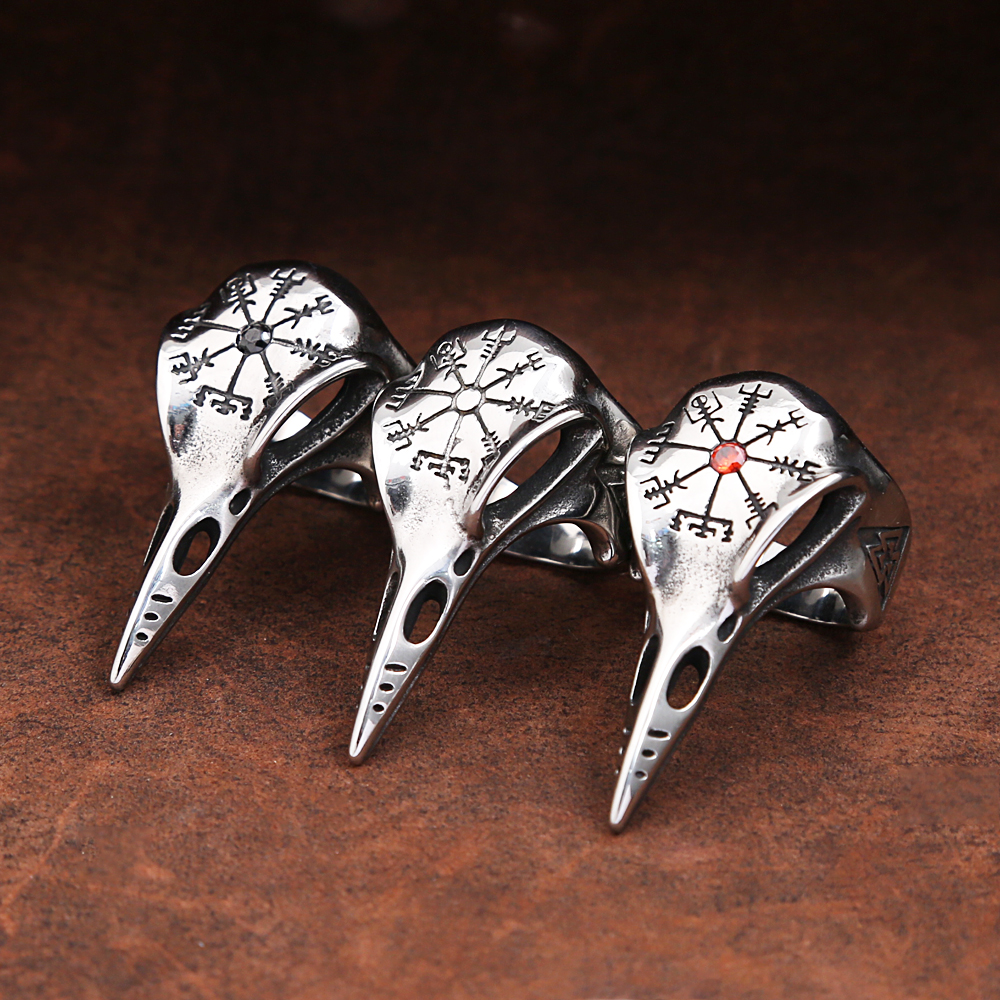Gothic Vintage Odin Crow Skull - Gothic Skull Ring 리뷰 및 가격