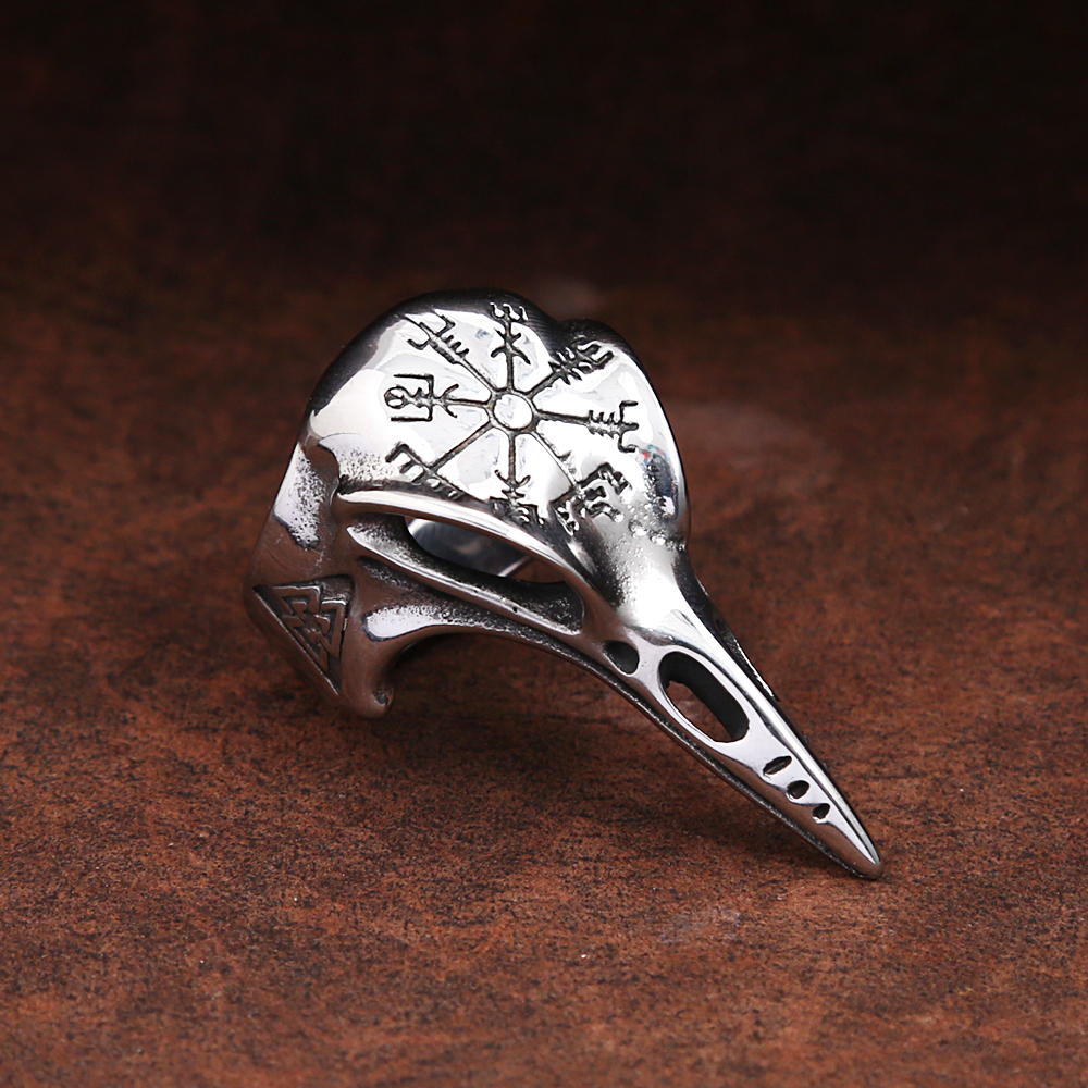 Gothic Vintage Odin Crow Skull - Gothic Skull Ring 리뷰 및 가격