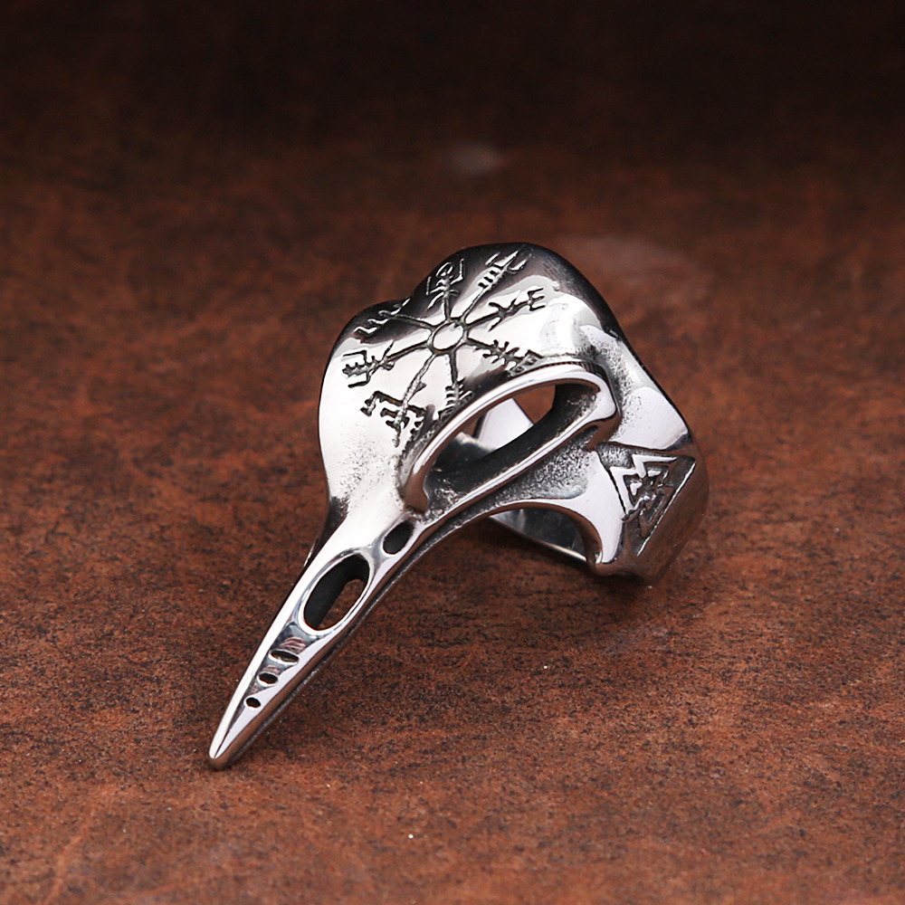 Gothic Vintage Odin Crow Skull - Gothic Skull Ring 리뷰 및 가격