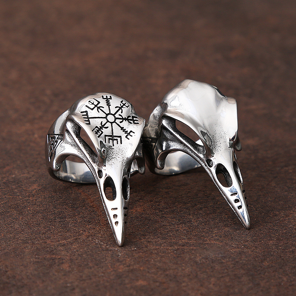 Gothic Vintage Odin Crow Skull - Gothic Skull Ring 리뷰 및 가격