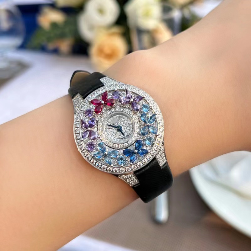 Luxury Colorful Women's Watch  - Jewels In Quartz Watches 리뷰 및 가격