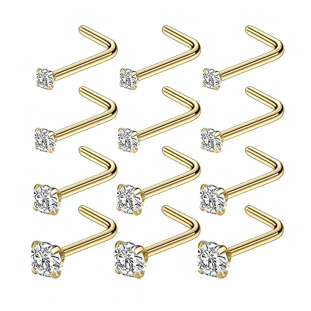 12-Piece Full Set 316L Hypoall - Diamond Stud Earrings 리뷰 및 가격