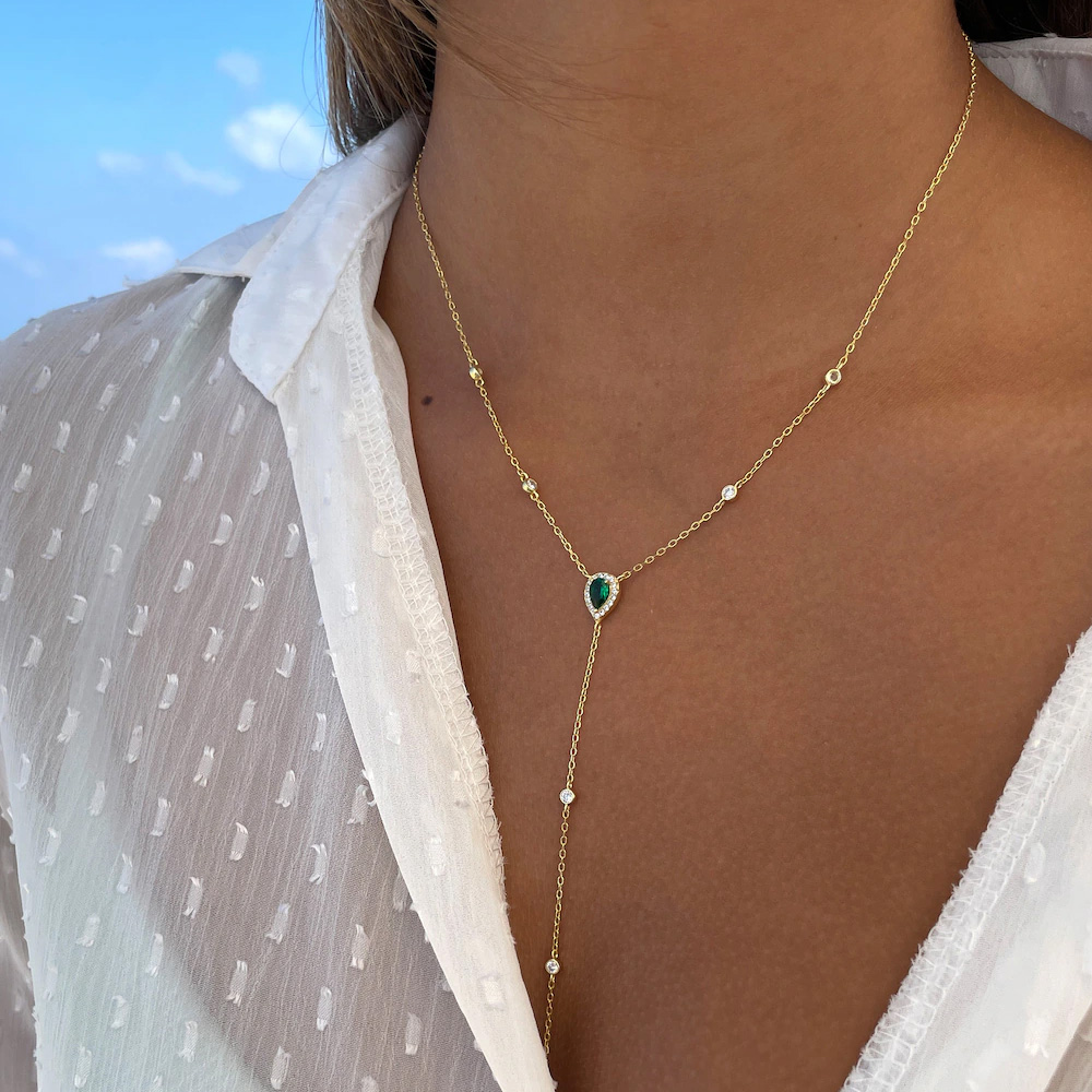 Stonefans Emerald Green Teardr - Crystal Choker Necklace 리뷰 및 가격