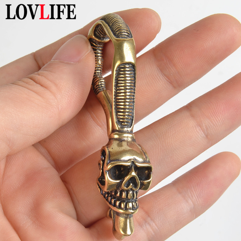 Solid Brass Keychain Skull Hea - Gothic Skull Ring 리뷰 및 가격